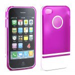 Wholesale iPhone 4 4S Two Tone Case (PurpleWhite)